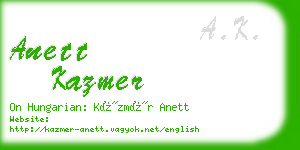 anett kazmer business card